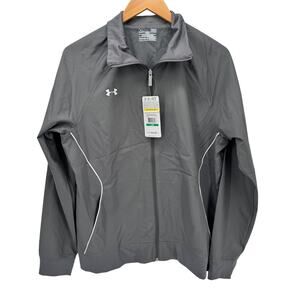 Under armour Jacket Womens Large Gray Team Warm Up All Season Gear Loose Fit NEW